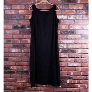 Eileen Fisher Black Sleeveless Silk Maxi Dress